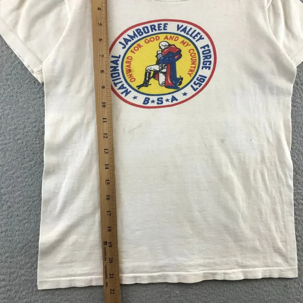 VINTAGE 1957 BOY‎ SCOUTS NATIONAL JAMBOREE VALLEY FORGE T-SHIRT YOUTH M